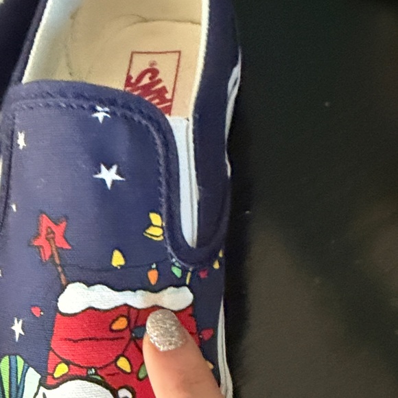 Limited Edition Vans Snoopy & Charlie Brown Christmas Slip On Sneakers - W8.5/M7 - Picture 10 of 10